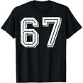 thumbnail image 1 of 67 Meme Funny 6 7 Men Women Kids Youth Teen Boys Girls Gift Unisex T-Shirt, up to Size 5XL, 1 of 2