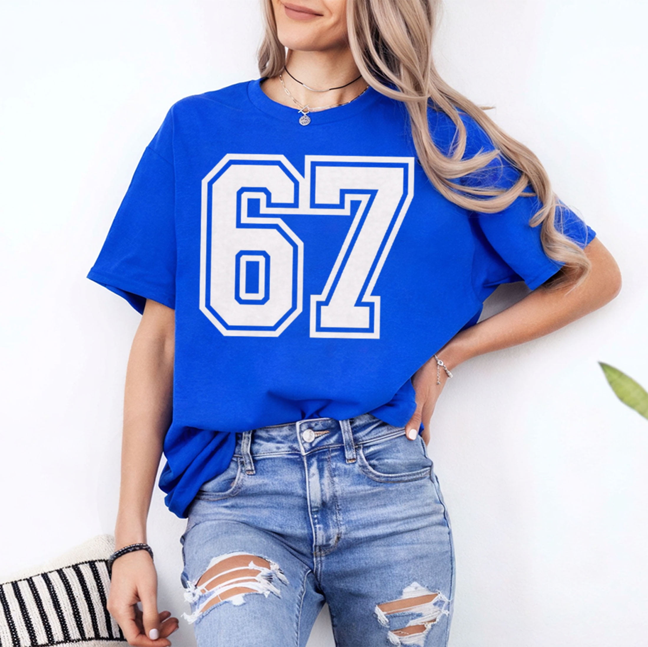 Six Seven T-shirt - Ronde hals - Grappige Korte Mouw Grafisch