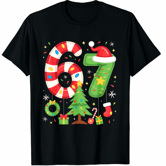 67 Meme Six Seven Christmas T-Shirt Tees Tops for Men and Women