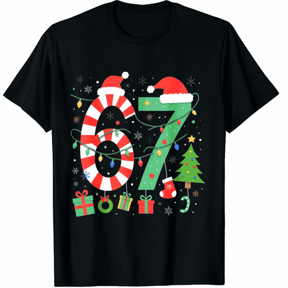 67 Meme Six Seven Christmas T-Shirt Tees Tops for Men and Women