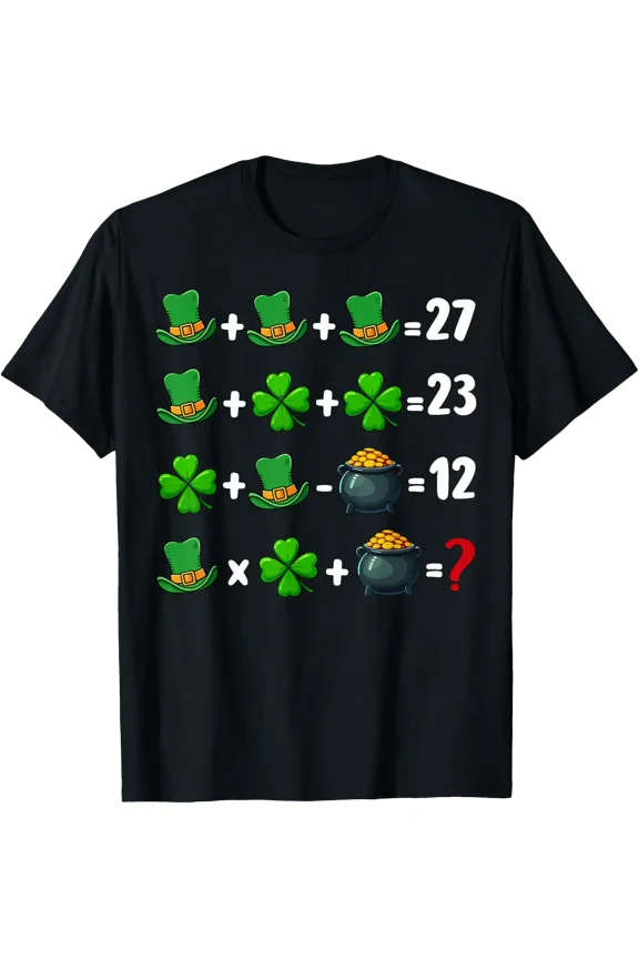 67 Meme St Patricks Day Six Seven Math Teacher 6 7 T-Shirt Size S-5XL