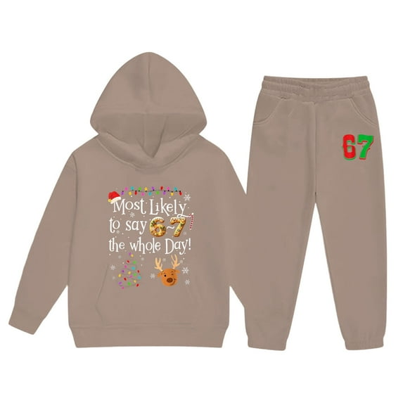 67 Meme Sweatsuits for Boys Sweat Suits for Boys Sweatpants Hoodie Set Soccer Outfit Loose Fit Hoodie Sets 2 Pieces Boys Tracksuit Set 14-16 Athletic Clothes