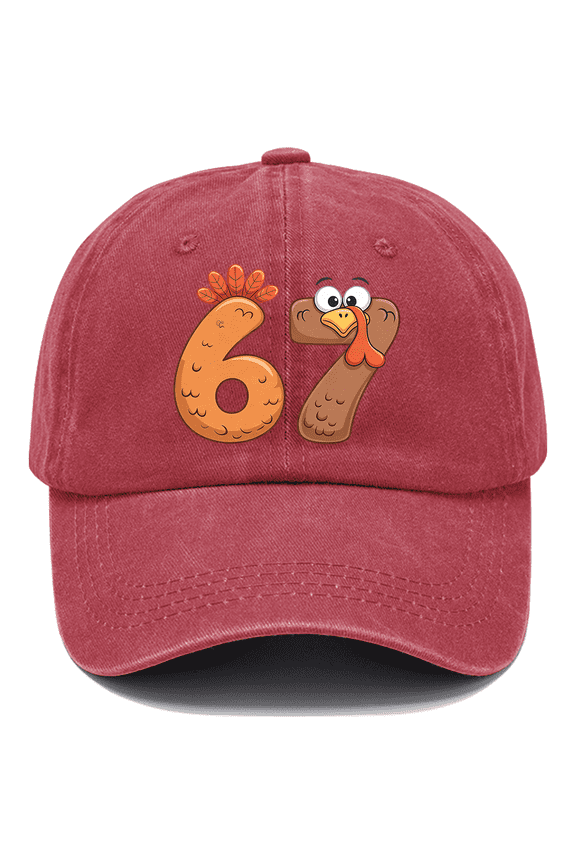 67 Meme Thanksgiving Turkey Day Hat Funny Holiday Six Seven Cap