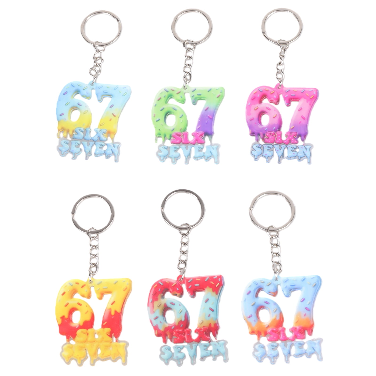 67 Memes Keychain Funny 67 Keychain Key Bag Charm Car Keyrings 6 7 ...