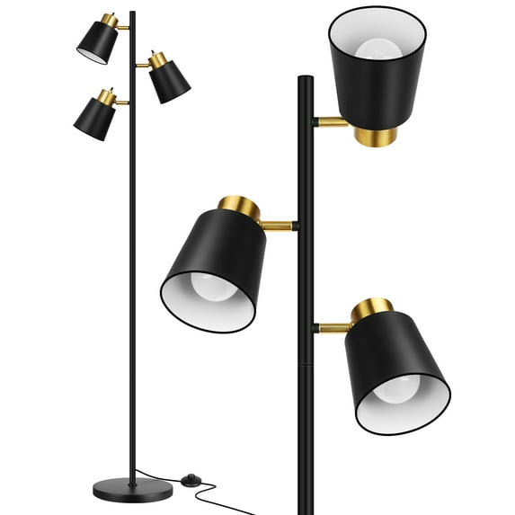 67" Tree Floor Lamps for Living Room, Modern Standing Floor Lamp for Bedroom Study Office Decor, 3 Rotatable Light Heads,Bulbs Included