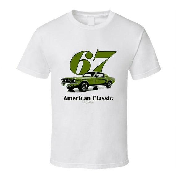 67 Mustang Fastback American Classic Lime Gold Musclecar Gift T Shirt