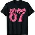 thumbnail image 1 of 67 Number Six Seven Bow Pink Funny Meme Womens T-Shirt, 1 of 7