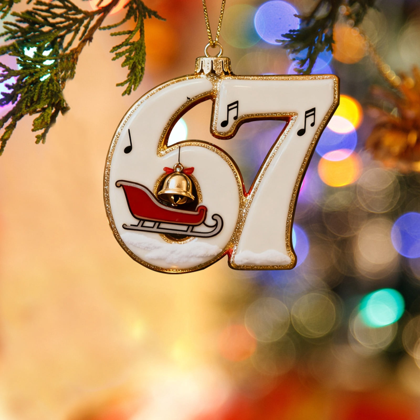 67 Ornament, Personalized Six Seven Ornament, Funny 6 7 Teen Ornament ...