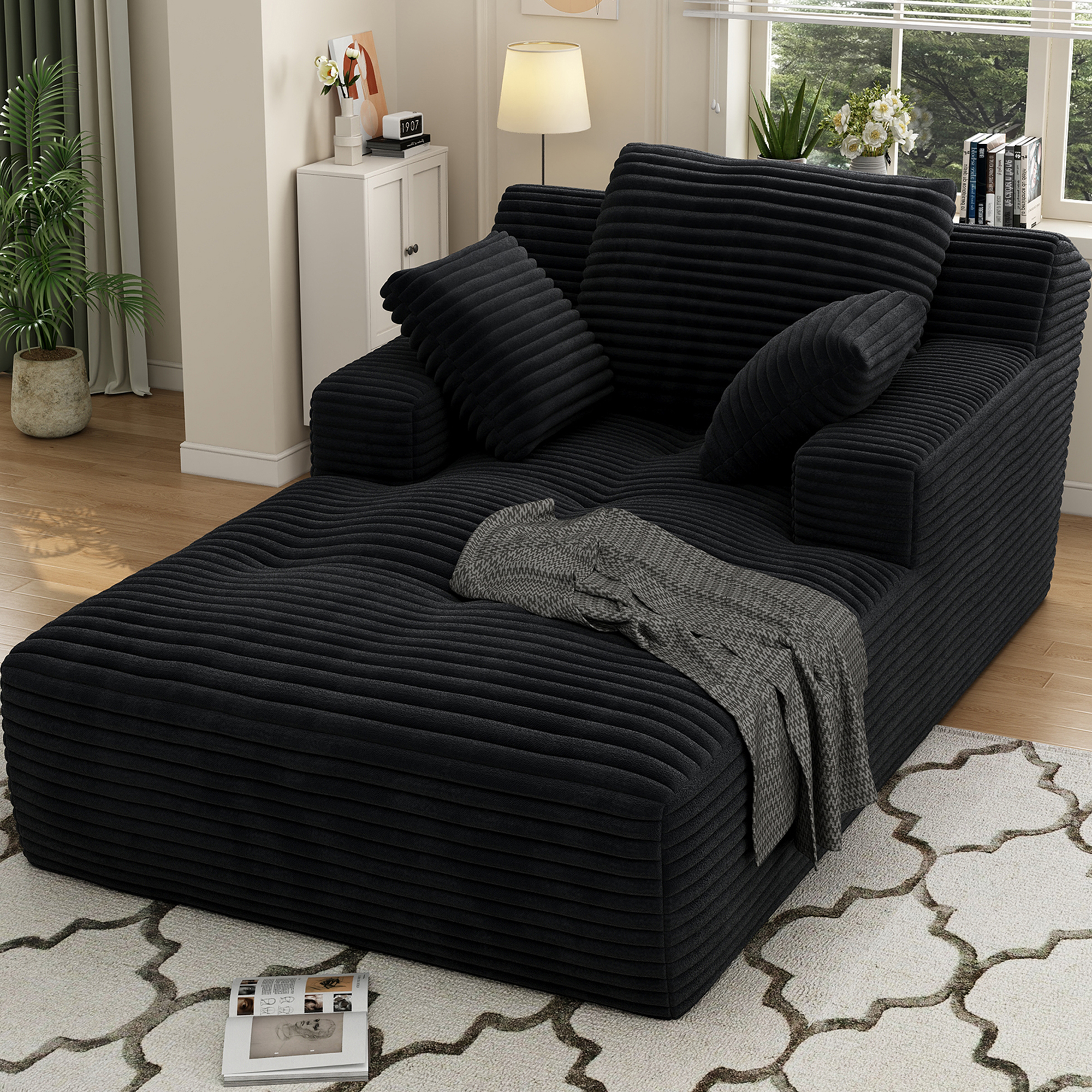 67 X 46 Oversized Chaise Lounge Chair Indoor Cloud Plush Corduroy Upholstered Sofa Bed Modern Deep Seat Sofa Back Cushion Pillows Cozy Sleeper Couch: A Straightforward Review