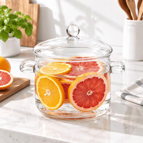 67 Oz/2l Glcooking Pot Simmer Borosilicate