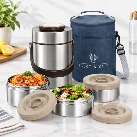 67 Oz Adults Stainless Steel Vacuumulatedsoup Food Thermo Hot Jar With Keep Thermal Portable 3 Tier Stackable Bento Containers Lun