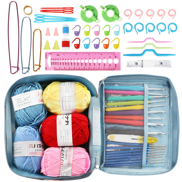 67 PCS Crochet Hook Set with Case, Allnice Crochet Kit with Yarn