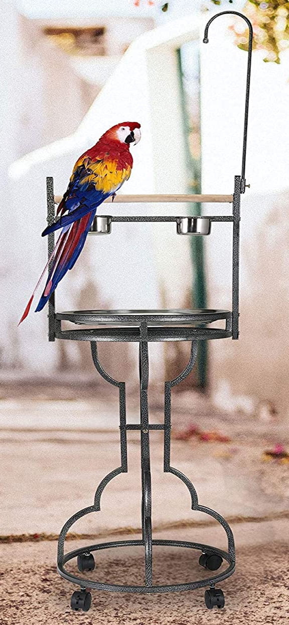 67" Parrot Play Stand Large Bird Play Ground Natural Wooden Perch With