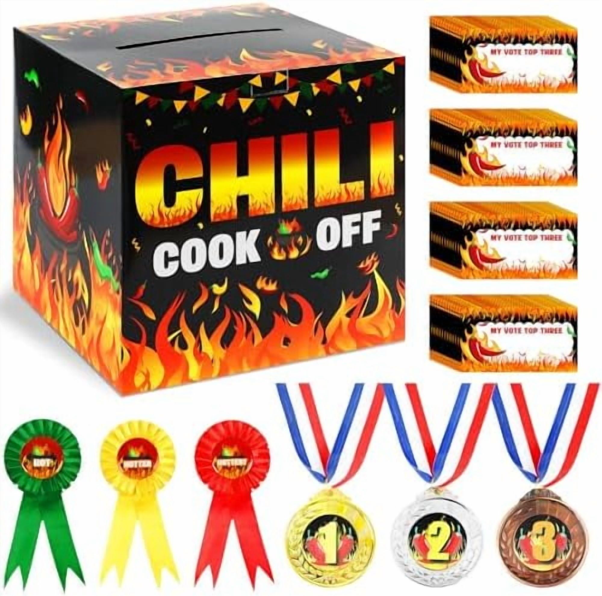 67 Pcs Chili Cook off Contest Ballot Box Includes 60 Pcs Voting Cards ...