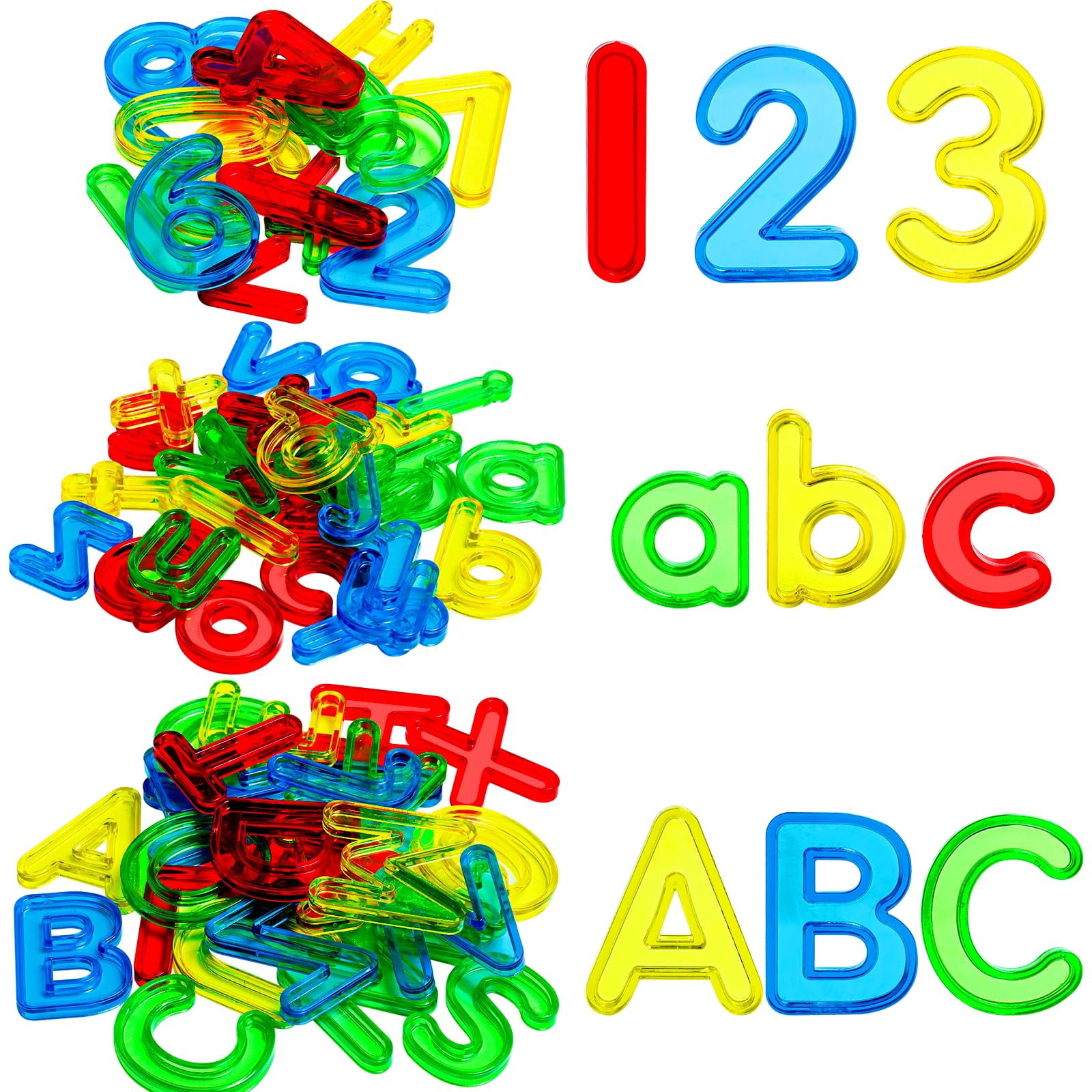 67 Pcs Plastic Practice RRF12 Set Transparent Letters Numbers Include ...