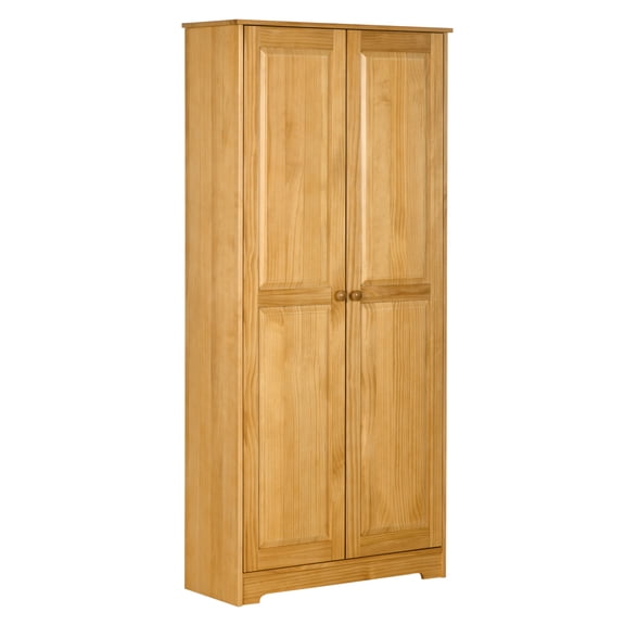 67" Pinewood Kitchen Pantry Cabinet, Freestanding Storage with Adjustable Shelves, Dining Room Cabinet for Families