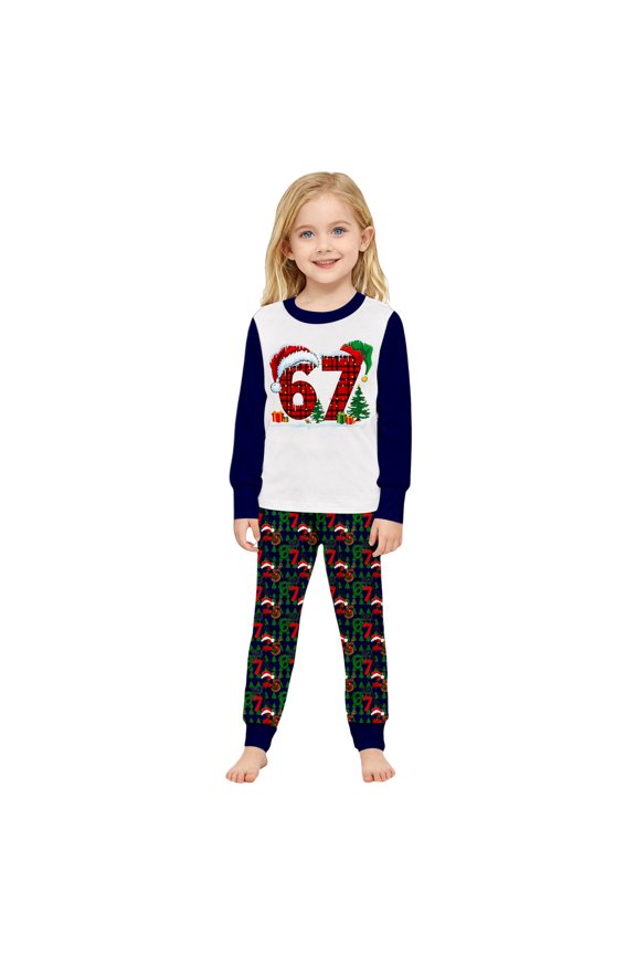 67 Shirt Girls Boys 2 Piece Funny Christmas Shirts and Pants Set 6 7 Meme Costume Kid Holiday Clothes Sets