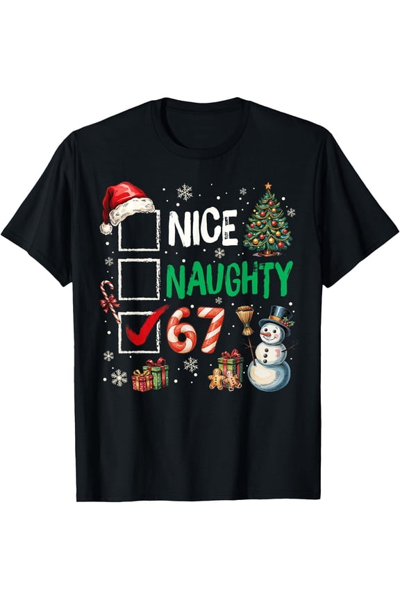 67 Shirt Nice Naughty 67 Funny Christmas Men T-Shirt TShirt