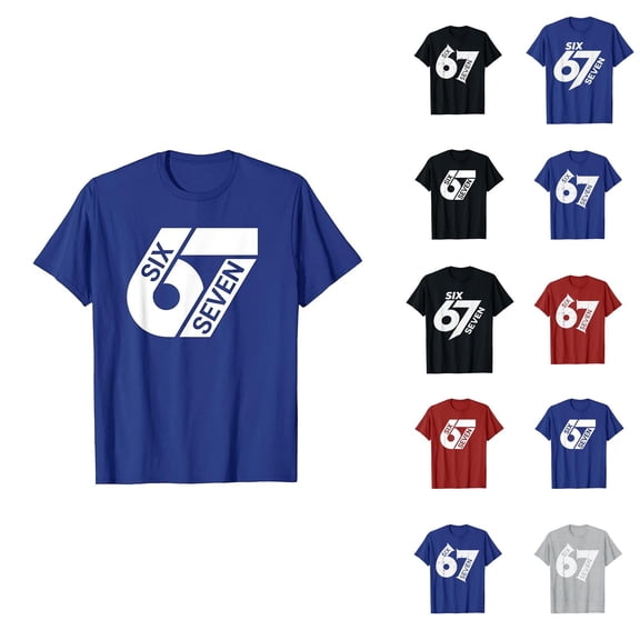 67 Shirt for Men Women Fashion Short Sleeve Crewneck Six Seven Shirt Graphic Tees
