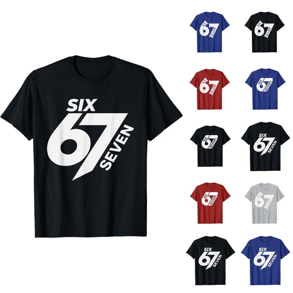 67 Shirt for Men Women Trendy Short Sleeve Crewneck 6 7 Shirt Meme Graphic Tees