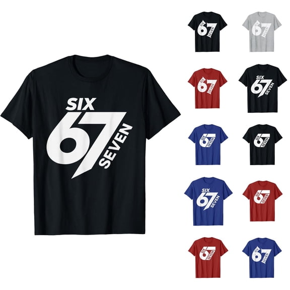 67 Shirt for Men Women Trendy Short Sleeve Crewneck 67 Tee Shirt Graphic Tees