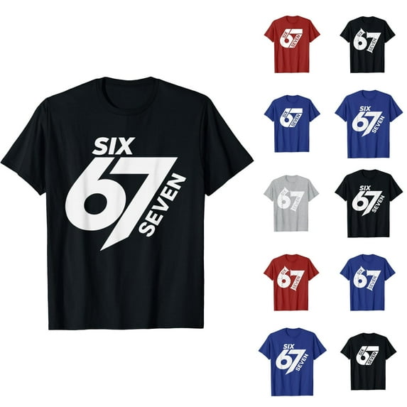 67 T Shirt for Men Women Trendy Short Sleeve Crewneck 67 Tee Shirt Graphic Tees