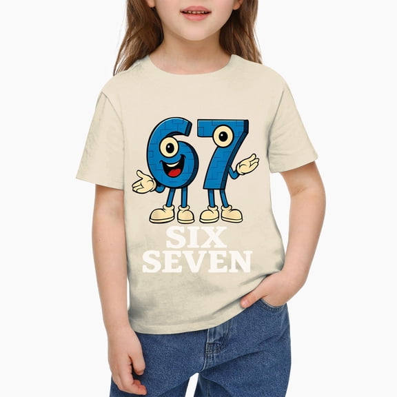 67 Six Seven 6-7 - Funny Italian Brainrot Gaming Meme T-Shirt π΄π²ππΌ Beigi, Casual Holiday Top For π΄π²ππΌ 120