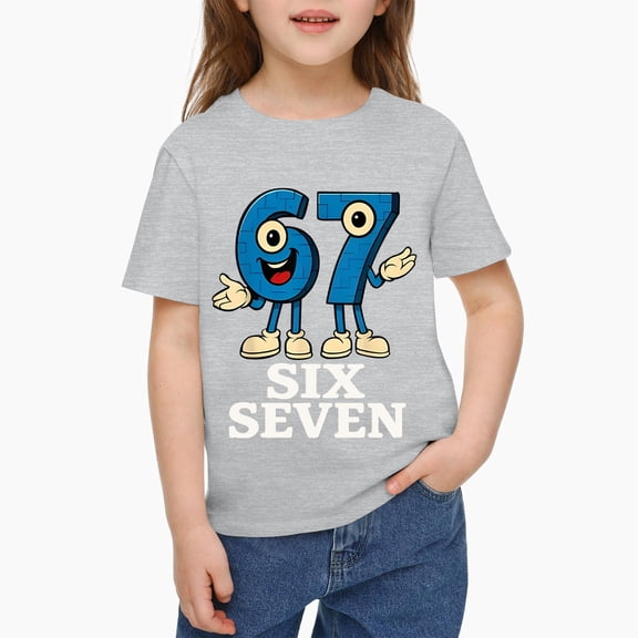 67 Six Seven 6-7 - Funny Italian Brainrot Gaming Meme T-Shirt π΄π²ππΌ Gray, Casual Holiday Top For π΄π²ππΌ 120