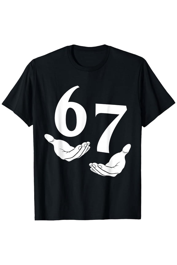 67 Six Seven 6 7 Kids Youth Boys 6-7 Meme Funny Hands 67 T-Shirt, T-Shirt for Kids Youth, 180gsm, 100% Cotton