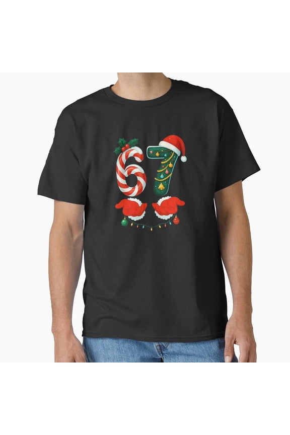 67 Six Seven 6 7 Meme Costume Couple Christmas Matching Holiday Unisex T-Shirt, for men & women, up to size 5XL