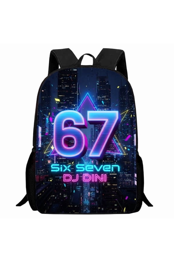 67 Six Seven Backpack for Primary and Secondary School Students, Cartoon Anime, Digital Leisure Backpack