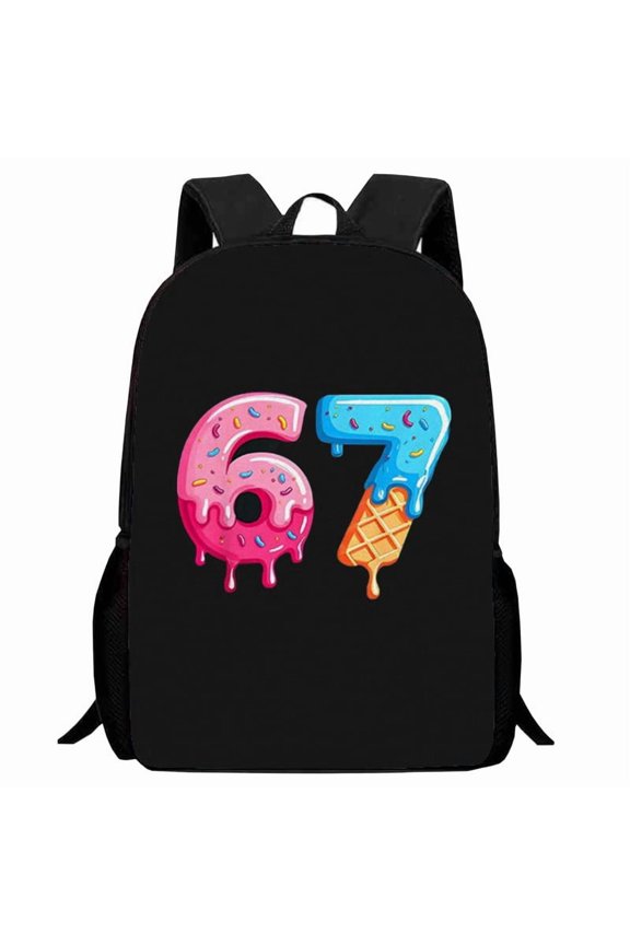 67 Six Seven Backpack for Primary and Secondary School Students, Cartoon Anime, Digital Leisure Backpack