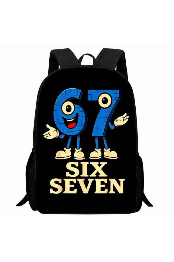 67 Six Seven Backpack for Primary and Secondary School Students, Cartoon Anime, Digital Leisure Backpack