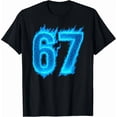 thumbnail image 1 of 67 Six Seven Blue Flame Colorful Cool Funny 6 7 Meme T-Shirt, 1 of 6
