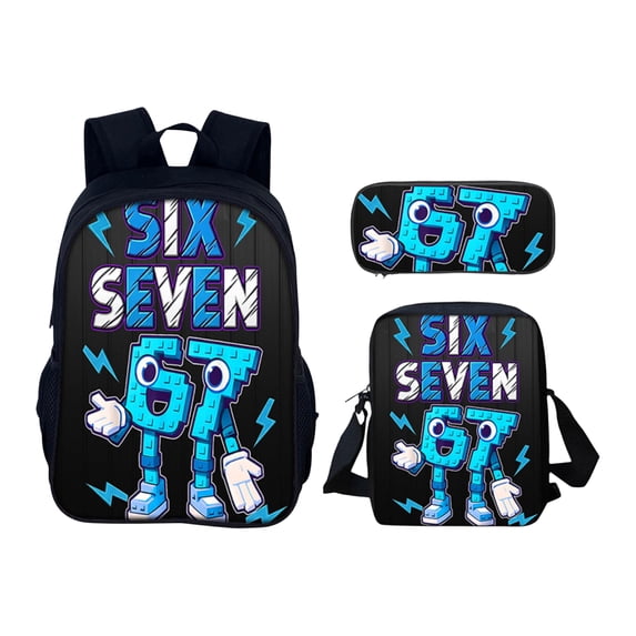 67 Six Seven Cartoon Anime Stylish Backpack Travel Hiking Camping Daypack Book Bag Schoolbag Laptop Bags