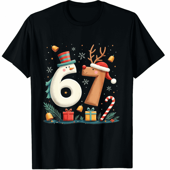 67 Six Seven Funny Christmas Shirts 6 7 Meme T-Shirt (Men's, Women's)