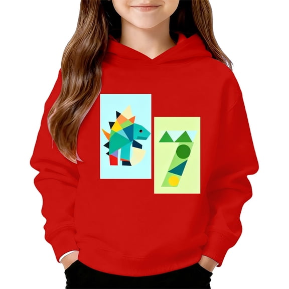67 Six Seven Letter Hoodies Sweatshirts For Kids Hoodies Sweatshirts Casual Kids Unisex “67” Graphic Hoodie Red 120(5-6 Years)