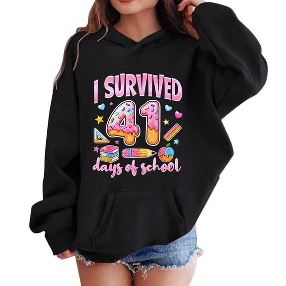 67 Six Seven Letter Hoodies Sweatshirts For Kids Hoodies Sweatshirts Casual Girls' Long Sleeve Hooded Sweatshirt With Print And Pocket Cute Pullover For Play And Everyday Wear Black 150(9-10 Years)