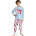thumbnail image 1 of 67 Six Seven Letter Outfits Set For Kids Outfits Set Casual Girls 67 Doodle Print Long Sleeve Homewear Soft Two Piece Sleepwear Light Blue 3-4 Years, 1 of 9