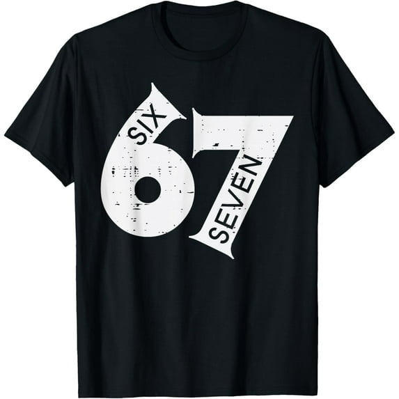 67 Six Seven Meme Men’s T-Shirt, Funny Humor Graphic Tee for Daily Wear