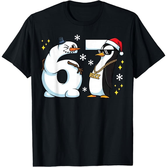 W Rizz Poster 67 Six Seven Snowman Rizz Penguin T T-Shirt - Walmart.com