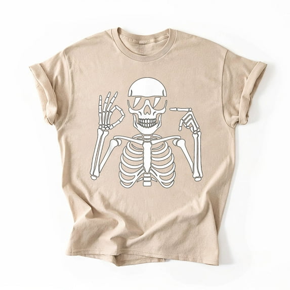 67 Skeleton Funny Six Seven Gen Alpha Halloween Meme T-Shirt, Multicolors, Size S-5XL