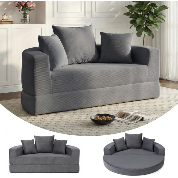 67'' Sleeper Sofa for Small Spaces,Convertible Foldable Couch Bed with Armrests,Space Saving Guest Bed for Apartments,Dorms,Living Room