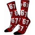 thumbnail image 1 of 67 Socks 6 7 Meme Novelty Six Seven Crew Socks Funny Gifts For Boys Girls Men Women, 1 of 10