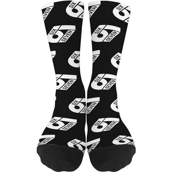 67 Socks for Kids – Funny 67 Meme Design Socks, Comfortable & Soft Boys Girls Crew Socks, Cute Novelty Gift for Children, School Wear, Parties & Daily Outfits