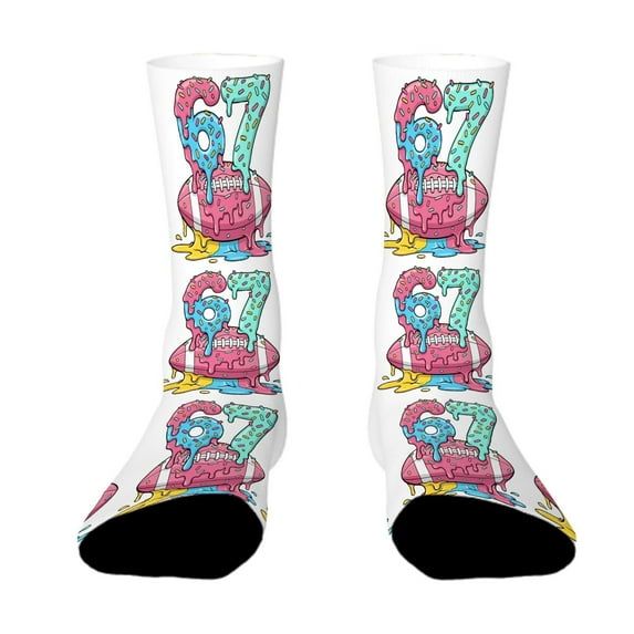67 Socks Novelty Six Seven Crew Socks Funny Gifts For Unisex Men Women