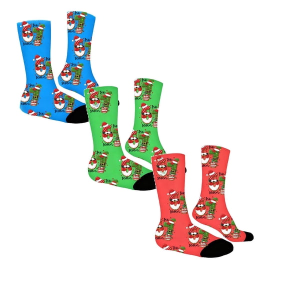 67 Socks for Boys Girls Funny 67 Meme Mid-calf Socks Christmas Socks Festive Print Kids Socks Soft Winter Crew Socks（Pack of 3）