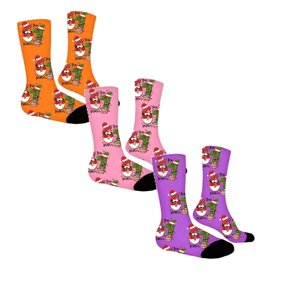 67 Socks for Boys Girls Funny 67 Meme Mid-calf Socks Christmas Socks Festive Print Kids Socks Soft Winter Crew Socks（Pack of 3）