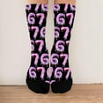 thumbnail image 1 of 67 Socks for Children – Funny Six Seven Meme Design Kids Socks, Soft Stretchy Crew Socks for Boys & Girls, Cute Everyday Wear & Gift Idea, 1 of 6