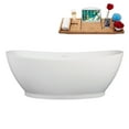 thumbnail image 1 of 67" Streamline B-288-69-WH Soaking Freestanding Tub and Tray With Internal Drain in Glossy White, 1 of 10